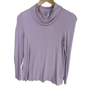 NWT Kleen Pink Lightweight Ribbed Knit Turtleneck Top Size XL USA